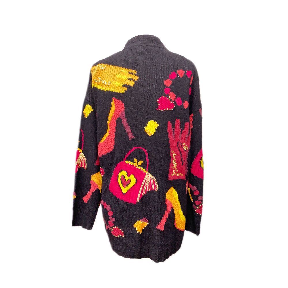 Retro Jaeger Sassy Diva Oversized Accessory Knit Sweater View 3